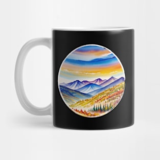 retro mountains design aquarel Mug